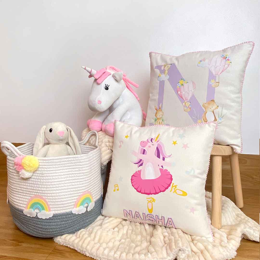 Alphabet Balloon Throw Cushion