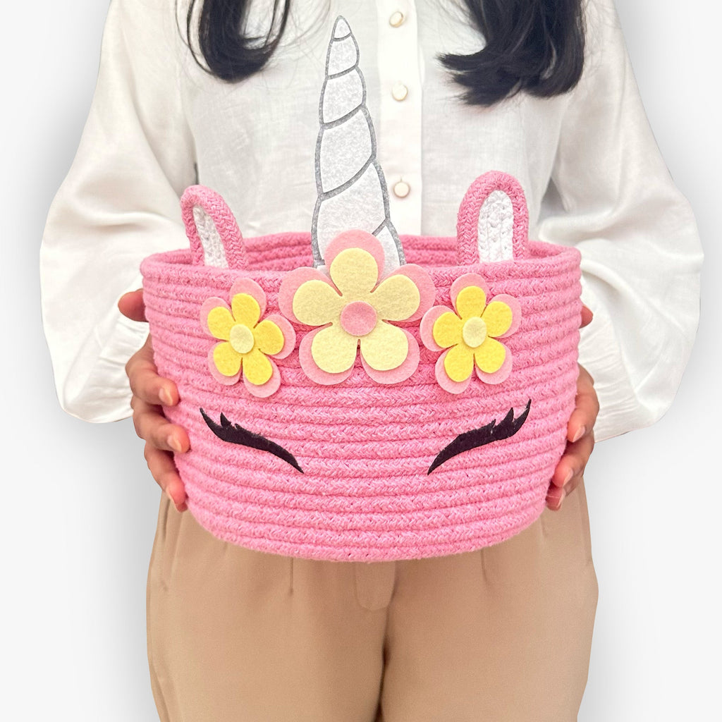 Pink Unicorn Storage Basket