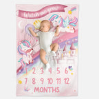 Flying Unicorn Milestone Blanket