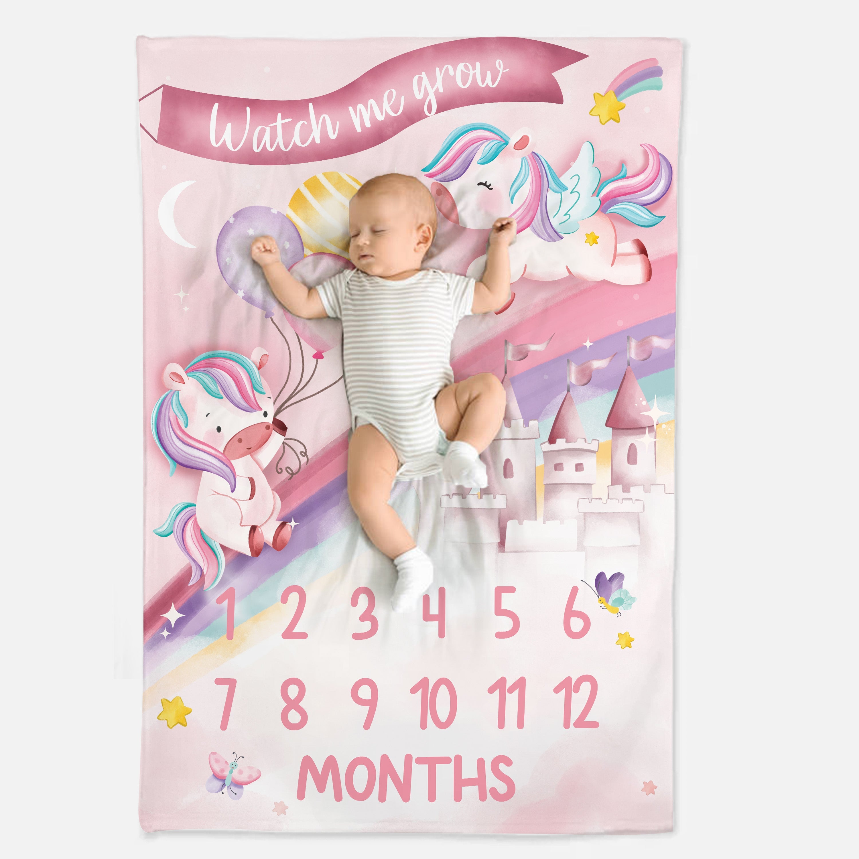 Flying Unicorn Milestone Blanket