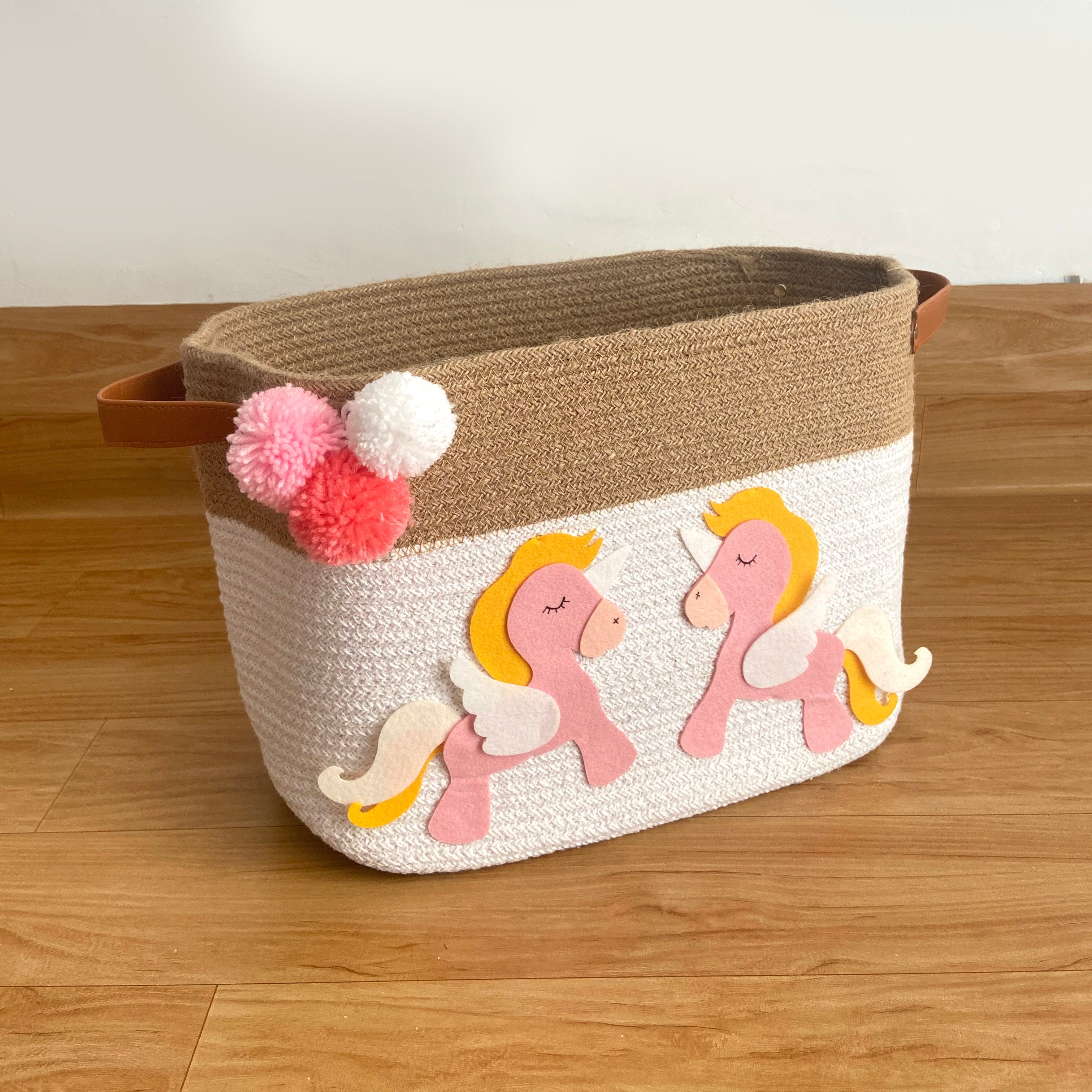 Jute Unicorn Storage Basket