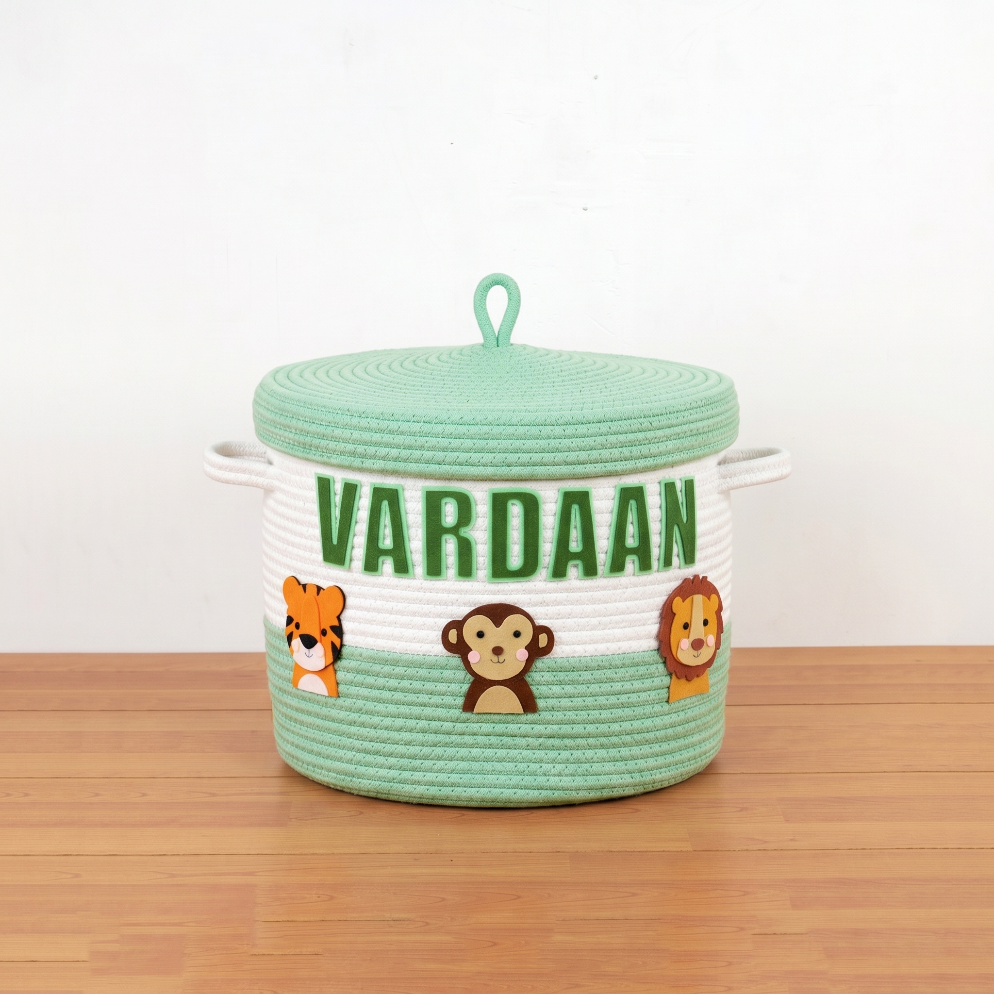 Safari Animal Lidded Basket