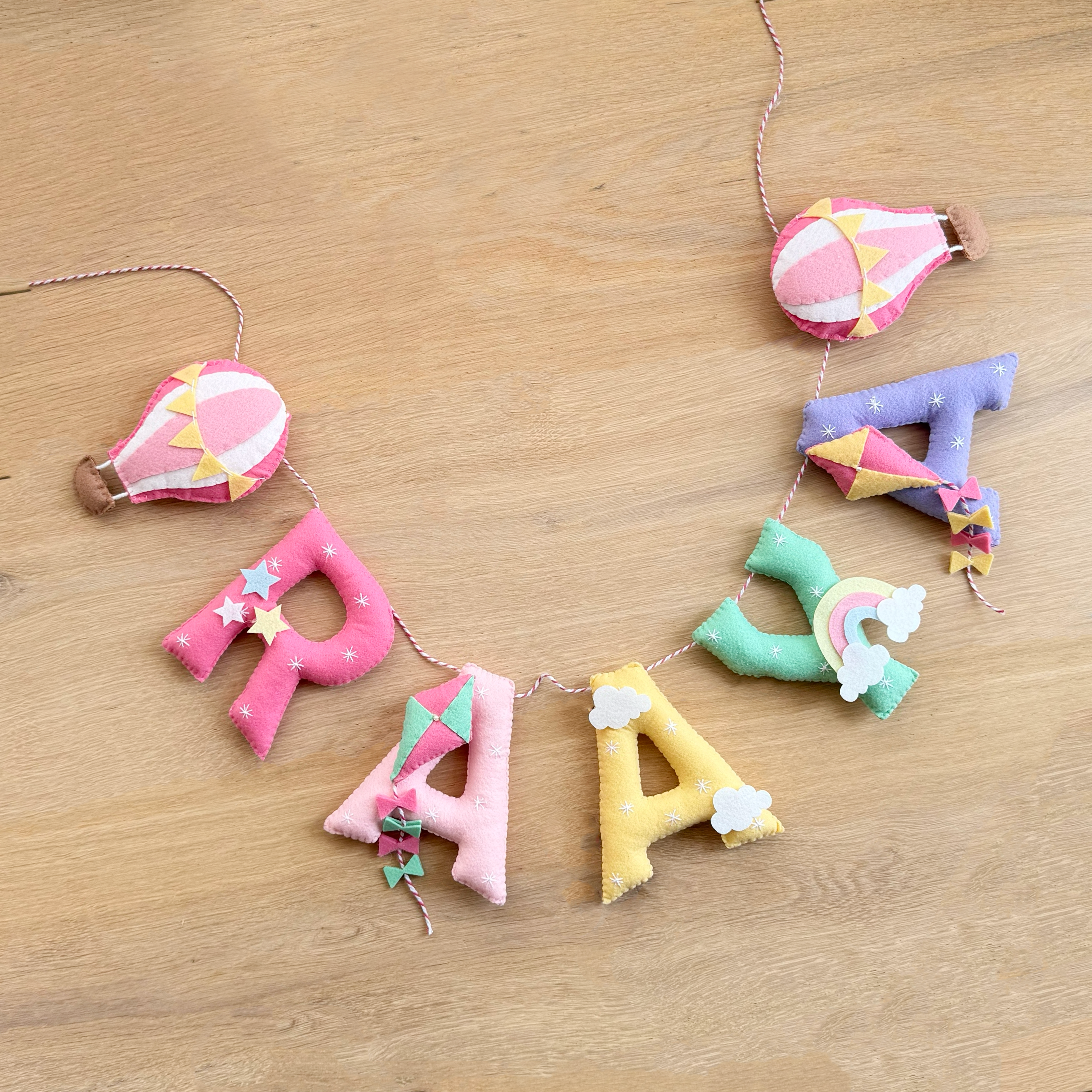 Bright Pink Name Garland