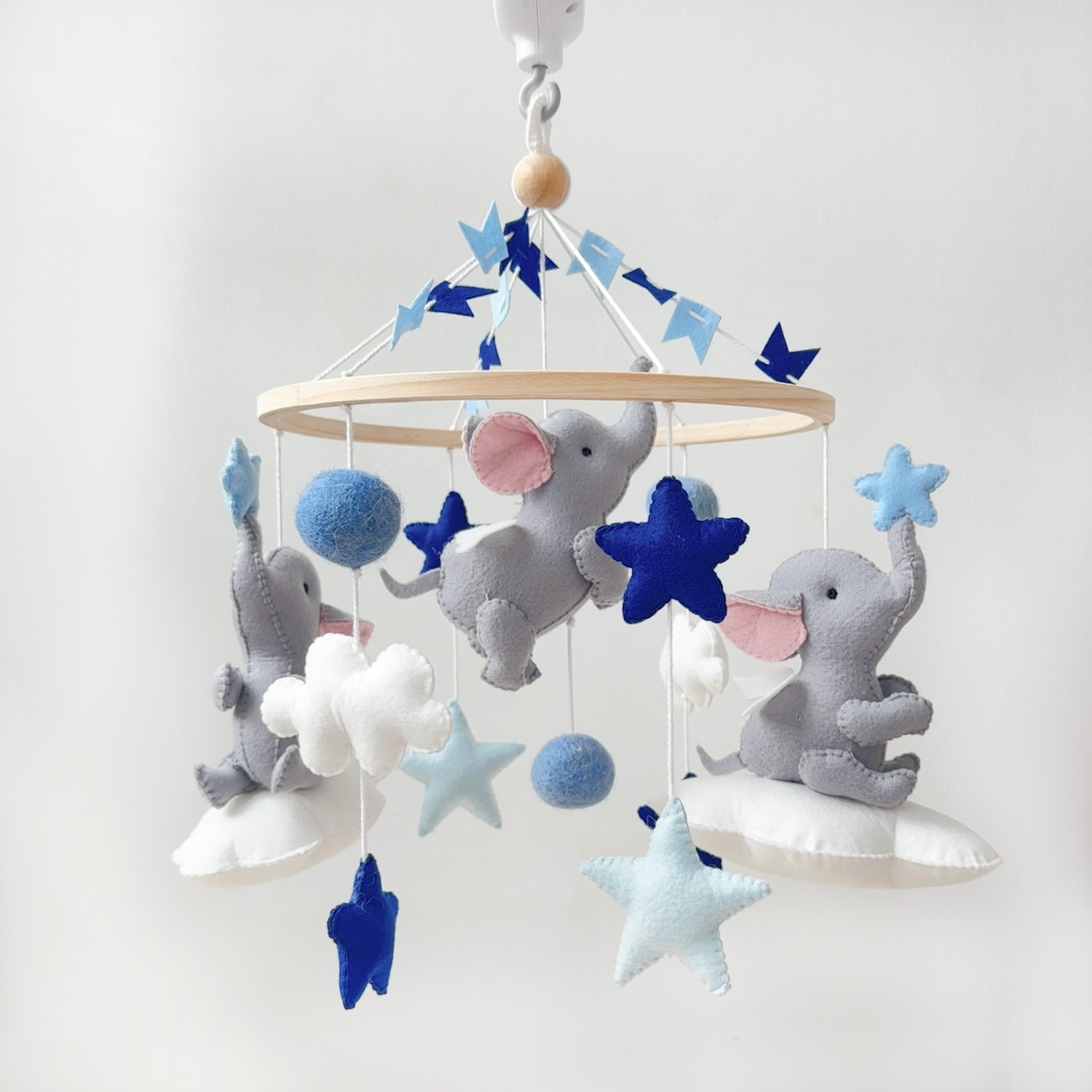 Elephant Blue Cot Mobile