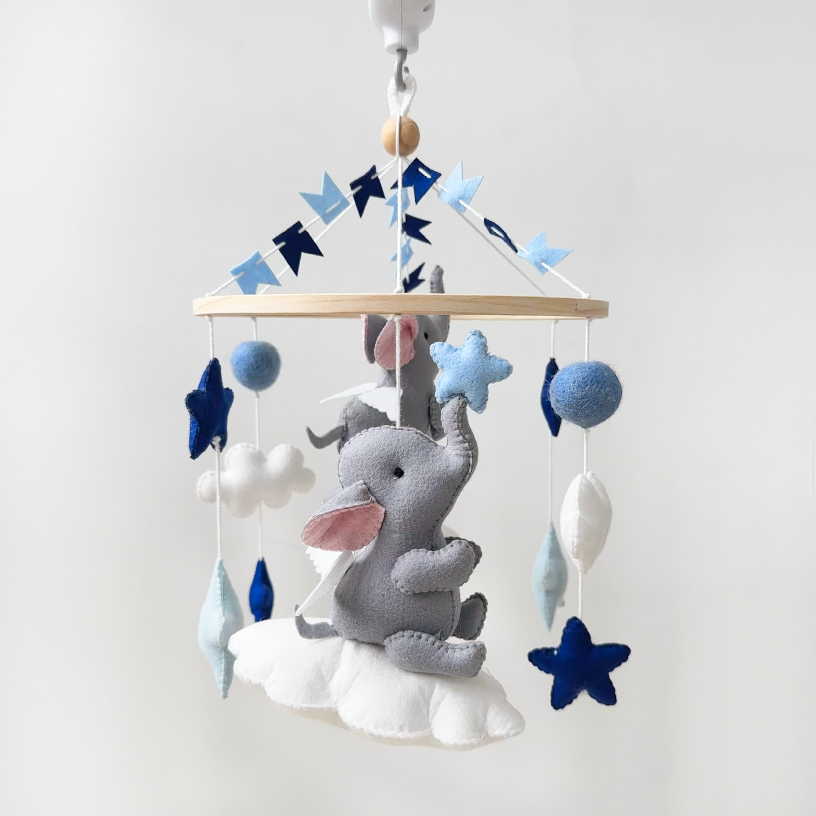 Elephant Blue Cot Mobile