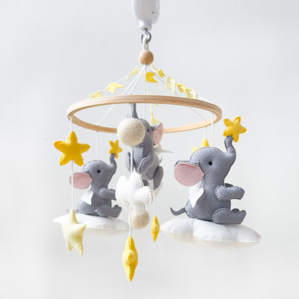 Elephant Yellow Cot Mobile