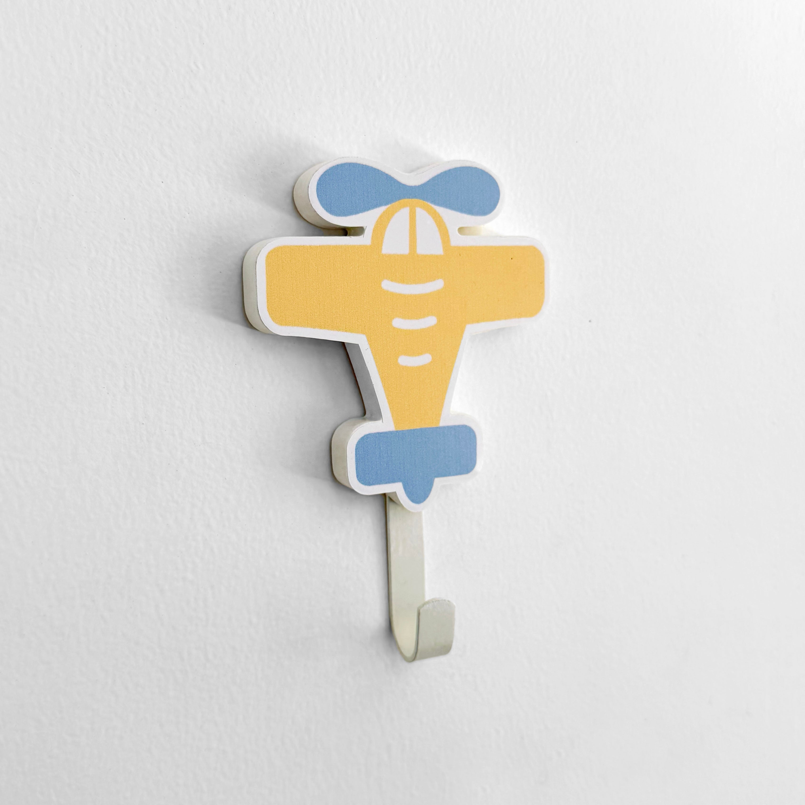 Yellow Airplane Wall Hooks