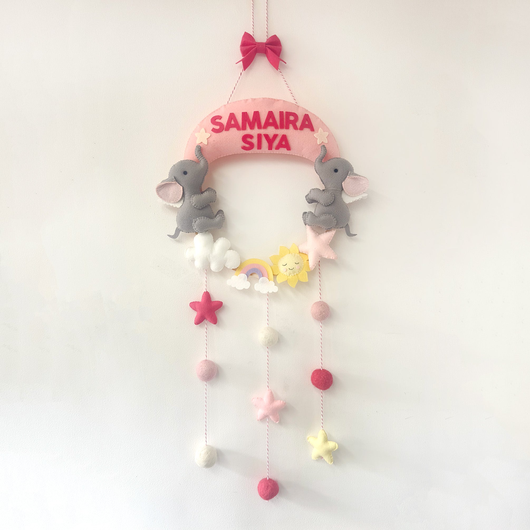 Pink Elephant Name Garland