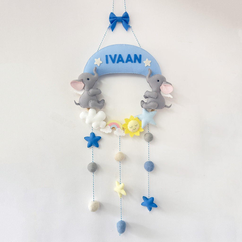 Blue Elephant Name Garland