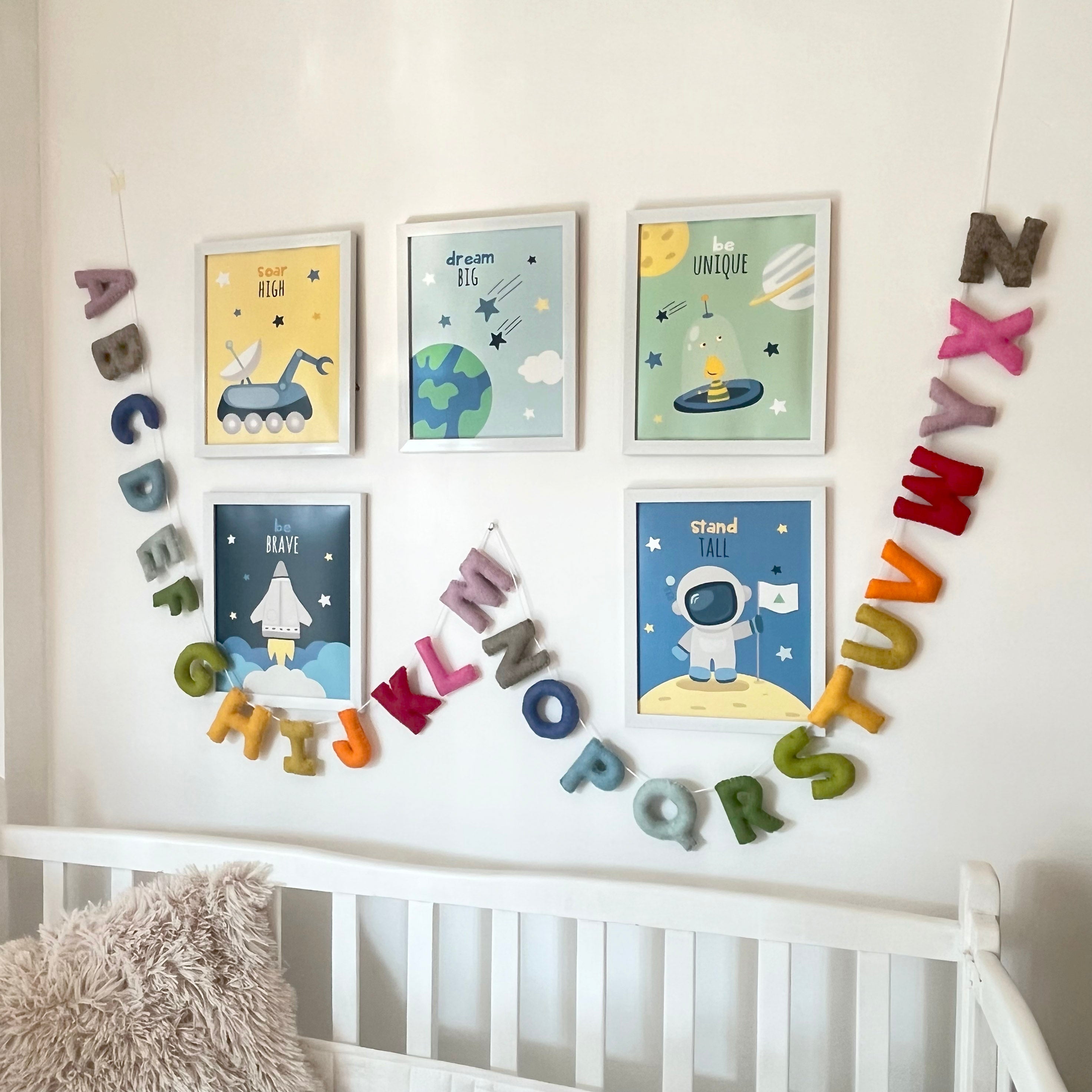 Rainbow Alphabet Felt Garland