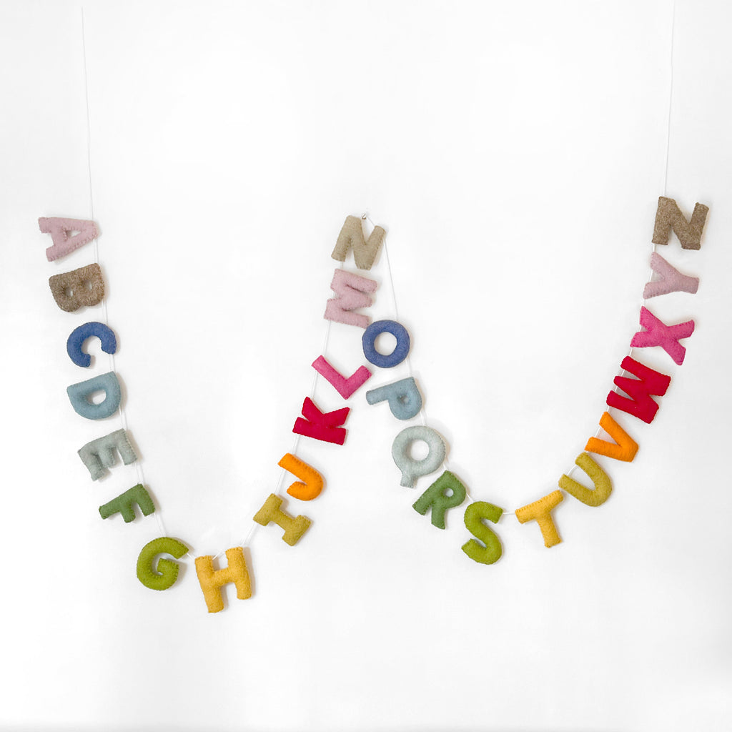 Rainbow Alphabet Felt Garland