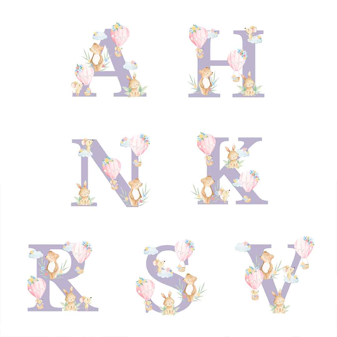Alphabet Balloon Throw Cushion