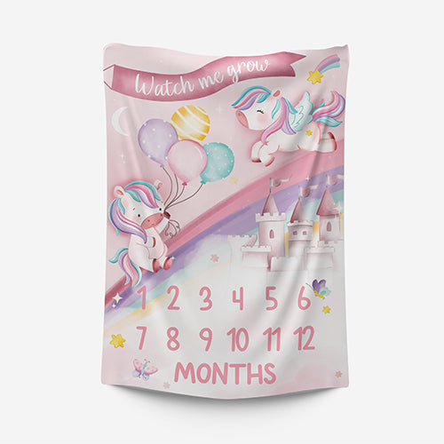 Flying Unicorn Milestone Blanket