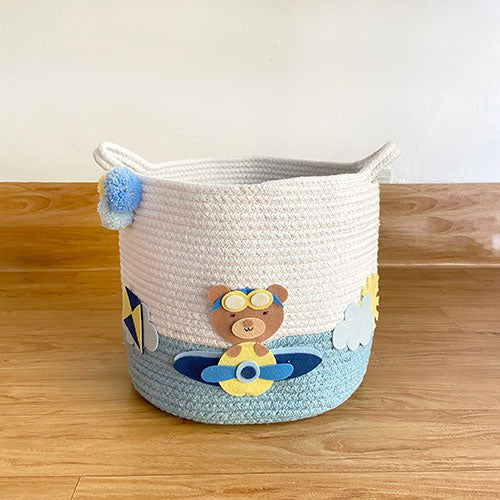 Teddy Airplanes Storage Basket