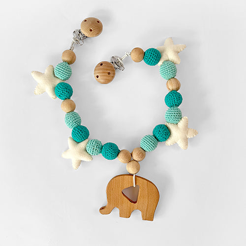 Teal Elephant Stroller Chain