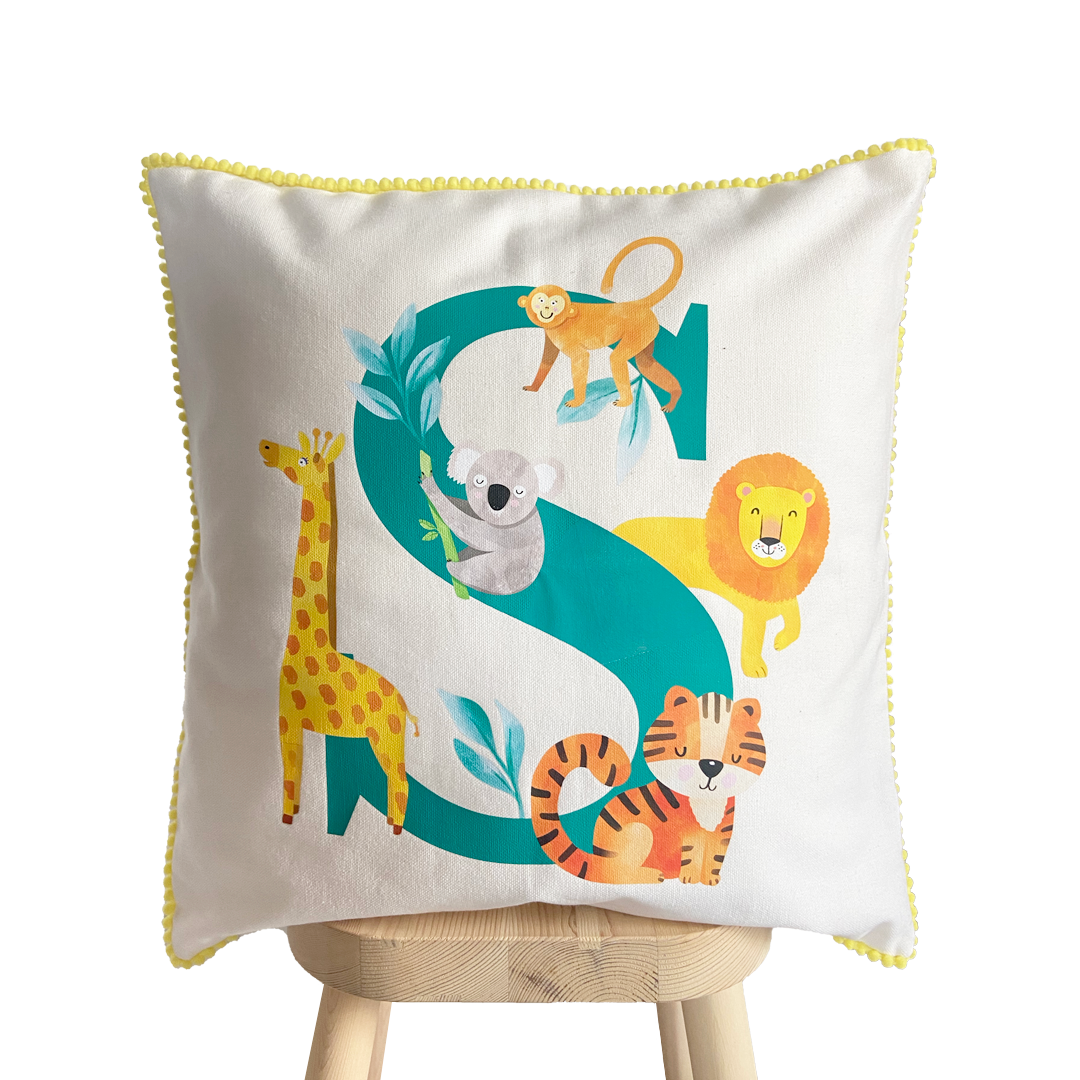 Alphabet Animal Throw Cushion