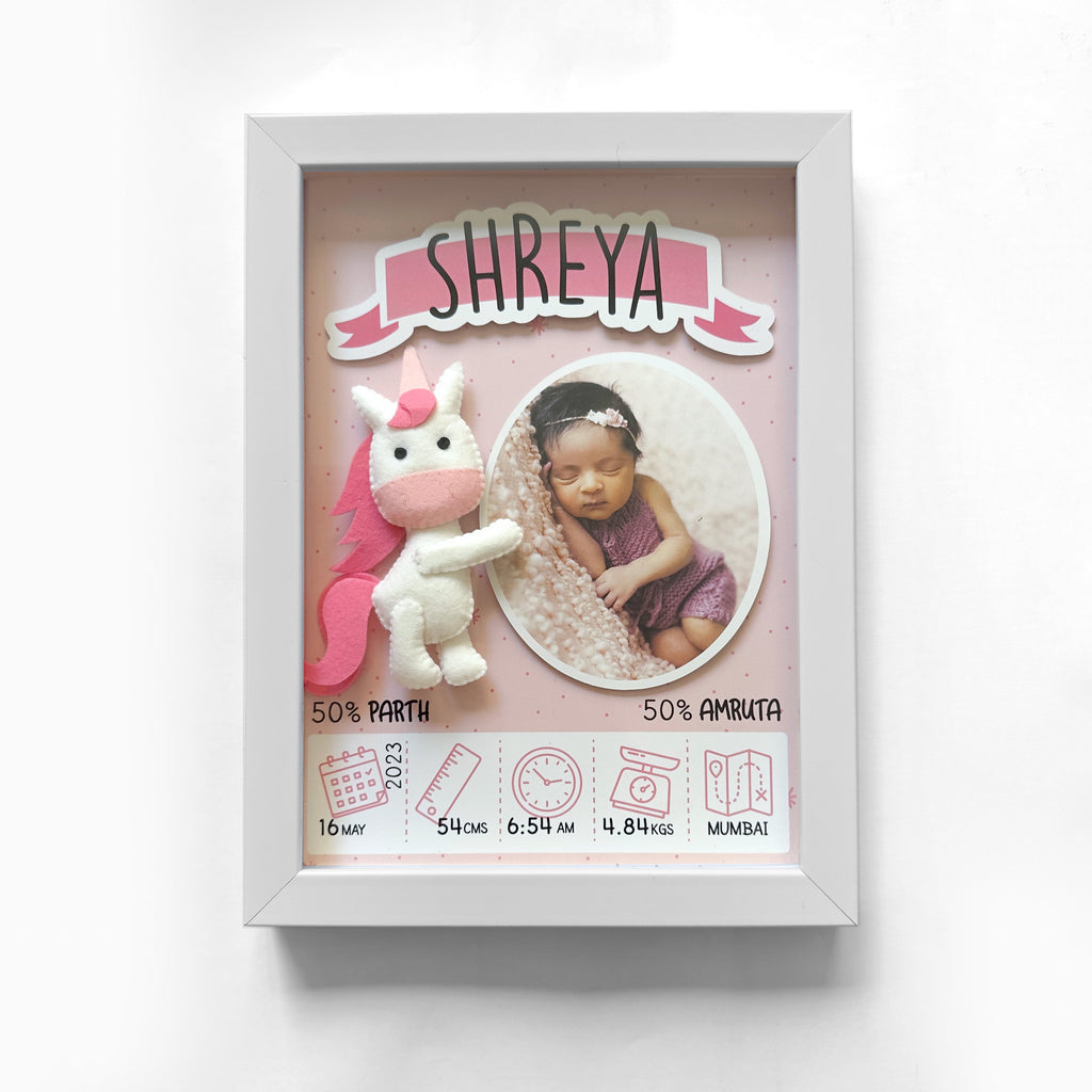 Announcement Unicorn Birth Frame