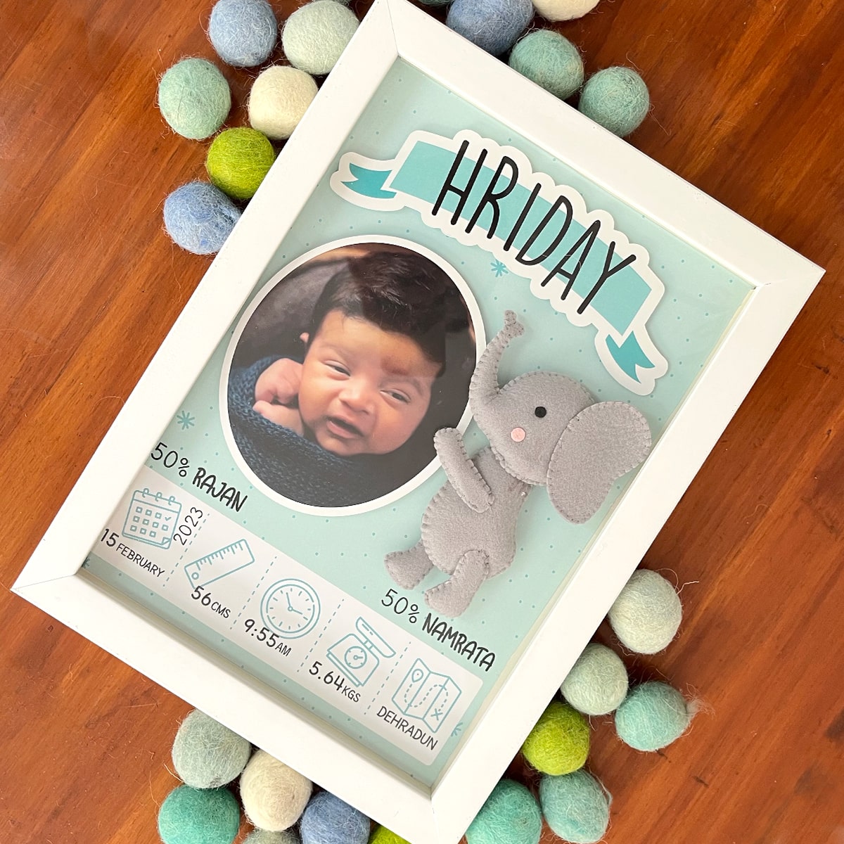 Announcement Elephant Birth Frame