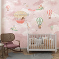 Pink Balloon Nursery Wallpaper