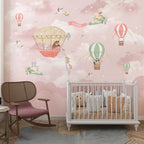 Pink Balloon Nursery Wallpaper