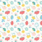 Flower White Nursery Wallpaper